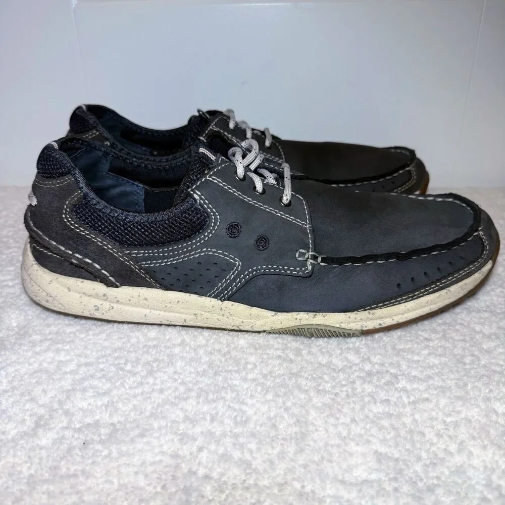 Clarks Gray Leather Casual Shoes Men's 11.5W